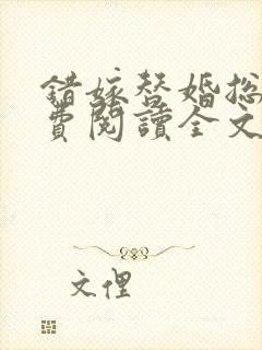 错嫁替婚总裁免费阅读全文