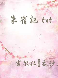 朱雀记 txt