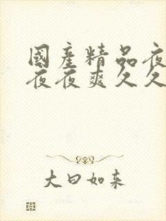 国产精品夜夜春夜夜爽久久小说