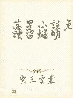 落星小说免费阅读留燧明