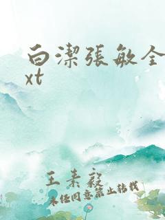 白洁张敏全集txt