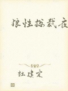 狼性总裁夜欢宠