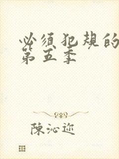 必须犯规的游戏第五季