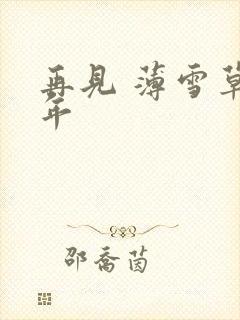 再见 薄雪草少年