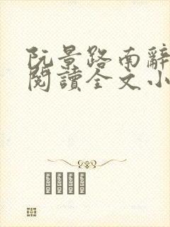 阮景路南辞免费阅读全文小说