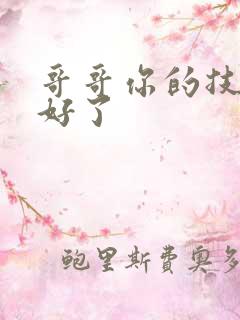 哥哥你的技术太好了