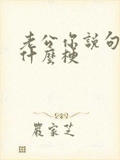 老公你说句话啊什么梗