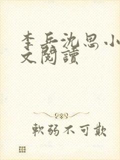 李兵沈思小说全文阅读