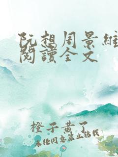 阮想周景维免费阅读全文