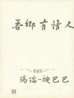 吾乡有情人小说