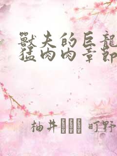 兽夫的巨龙太凶猛肉肉章节