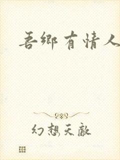 吾乡有情人小说