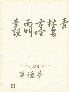 李南方林青青小说叫啥名