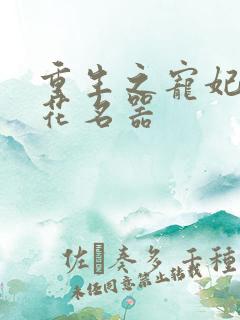 重生之宠妃白莲花名器