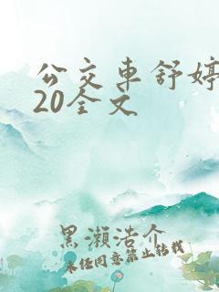 公交车舒婷1一20全文