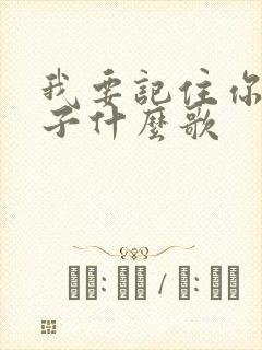 我要记住你的样子什么歌