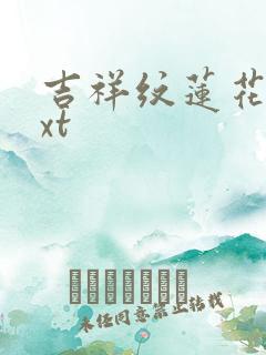 吉祥纹莲花楼txt