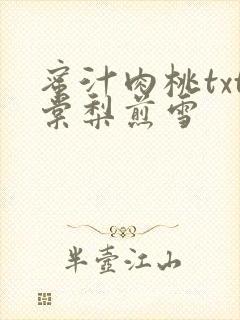 蜜汁肉桃txt棠梨煎雪