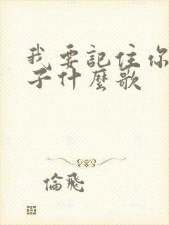 我要记住你的样子什么歌