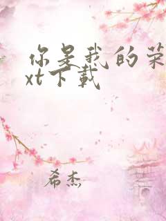 你是我的荣耀txt下载