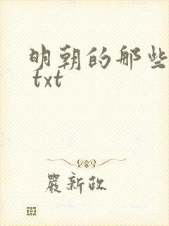 明朝的那些事儿 txt