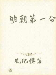 明朝第一公子
