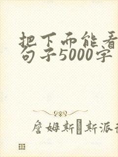 把下面能看湿的句子5000字