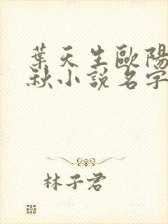 叶天生欧阳欣忆秋小说名字