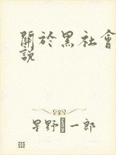 关于黑社会的小说