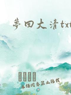 梦回大清txt