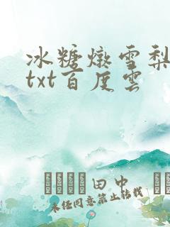 冰糖炖雪梨小说txt百度云