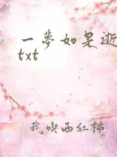一梦如是逝水长txt