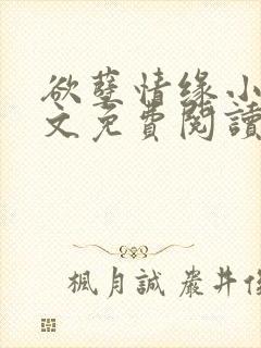 欲孽情缘小说全文免费阅读