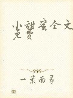 小甜蜜全文阅读免费