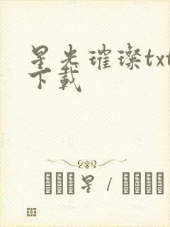 星光璀璨txt下载