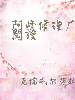 阿峰修理厂全文阅读