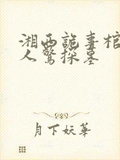 湘西诡事棺山道人惊探墓