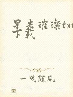 星光璀璨txt下载