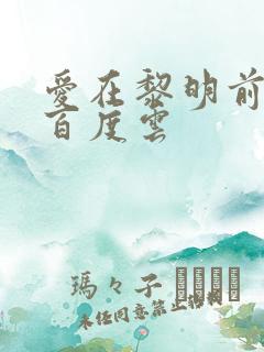 爱在黎明前降落百度云
