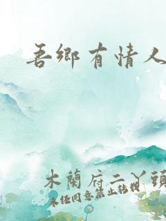 吾乡有情人小说