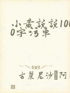 小黄说说1000字污车