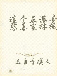 这个反派竟然是慈善家林枫