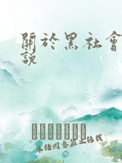 关于黑社会的小说