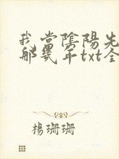 我当阴阳先生的那几年txt全集下载