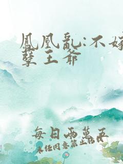 凤凰乱:不嫁妖孽王爷
