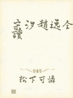 宋汐赵逸全文阅读