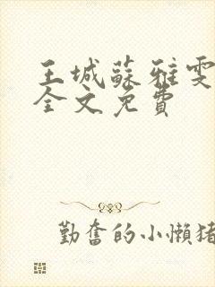 王城苏雅雯陈蓉全文免费