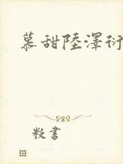 慕甜陆泽衍小说