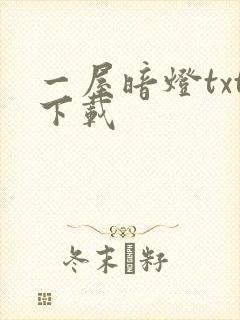 一屋暗灯txt下载