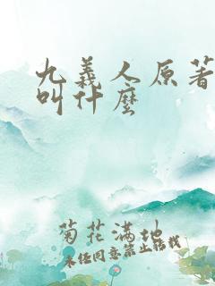 九义人原著小说叫什么